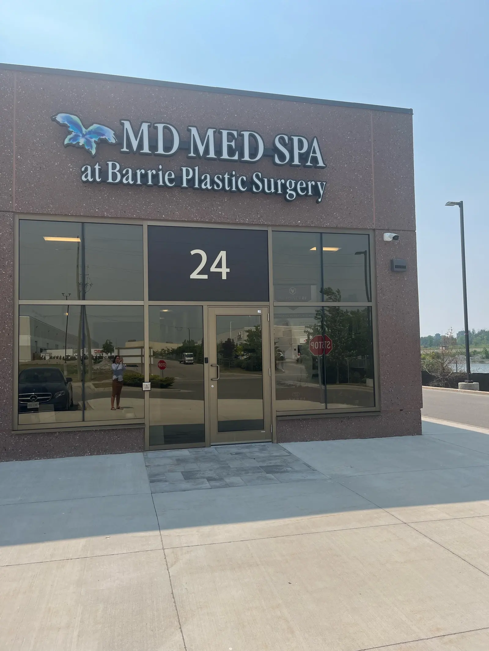 The entrance to Barrie Plastic Surgery, Unit 24 at 222 Mapleview Drive West
